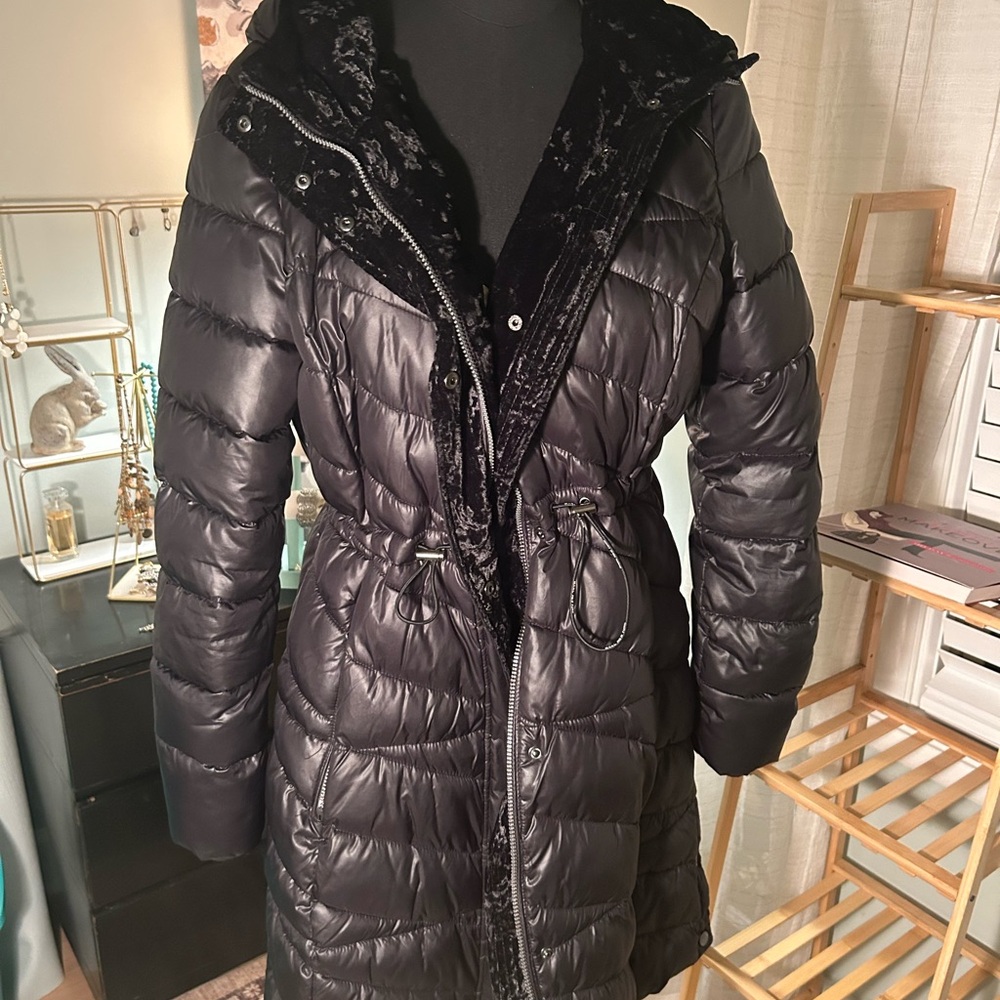 Marc New York Glossy Charcoal Puffer Coat